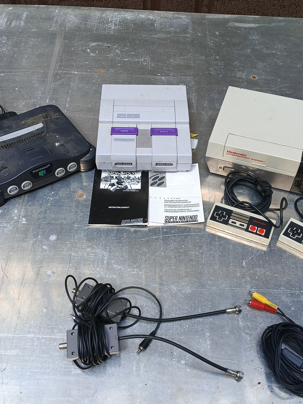 All 3 N64 (Untest) Nes (Works) Console And Super Nintendo Works Console Bundle